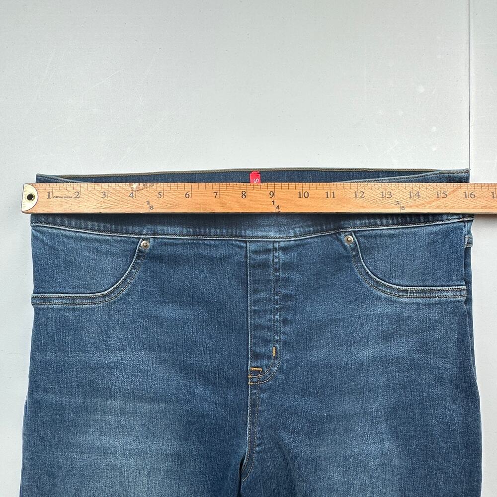 Spanx Jeans Womens Extra Large Blue Pullon Stretch Skinny Ankle Raw Hem Slimming - Picture 10 of 14